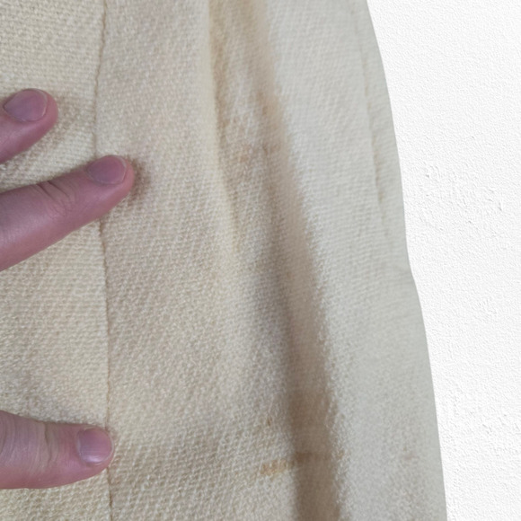 50s Vintage Bonwitt Teller Cream Wool Jackie O Cropped Blazer Skirt Suit Size 4 - Picture 14 of 16